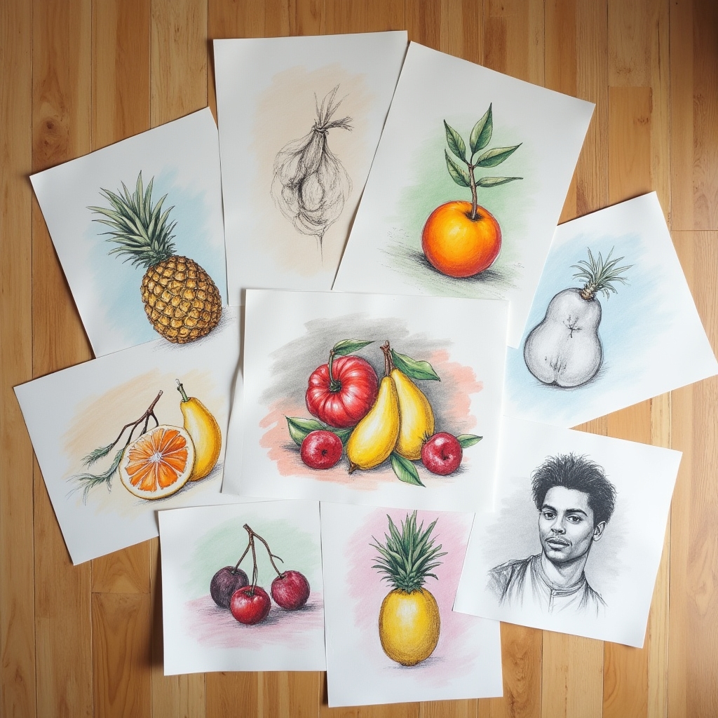 Raccolta di disegni e acquerelli prodotti durante il corso